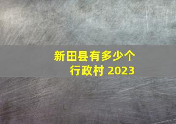 新田县有多少个行政村 2023